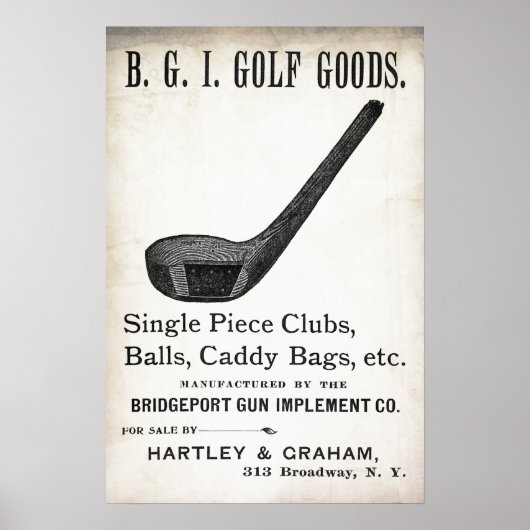 ヴィンテージ1898ゴルフ広告 – プリント (正面)