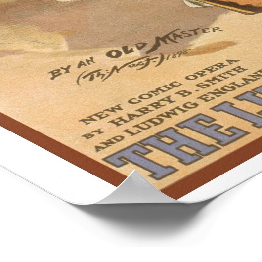 ヴィンテージ1898小さな伍長漫画オペラ ポスター (角)