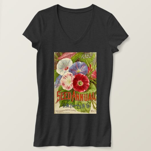 ヴィンテージ1899 Ferry & Co. Flower Seed Catalog Tシャツ (デザイン正面)