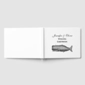 ヴィンテージ19センチュリークジラスケッチ ゲストブック (全面)