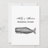 ヴィンテージ19センチュリークジラスケッチ 招待状 (正面)