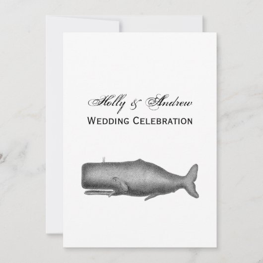 ヴィンテージ19センチュリークジラスケッチ 招待状 (正面)