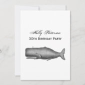 ヴィンテージ19センチュリークジラスケッチ 招待状 (正面)