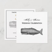 ヴィンテージ19センチュリークジラスケッチ 招待状 (正面/裏面)