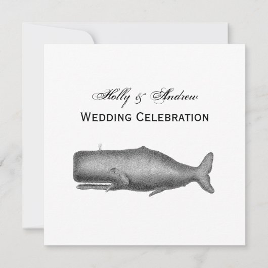 ヴィンテージ19センチュリークジラスケッチ 招待状 (正面)