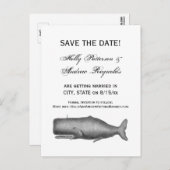 ヴィンテージ19センチュリークジラスケッチ 案内ポストカード (正面/裏面)