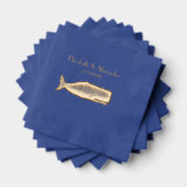 ヴィンテージ19センチュリークジラスケッチ 箔ナプキン (インサイチュ (積み重ね))