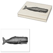 ヴィンテージ19世紀のクジラのイラスト N ラバースタンプ (押印)