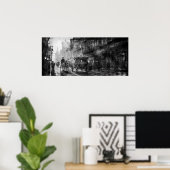 ヴィンテージ19世紀の都市通りB&W写真 ポスター (ホームオフィス)