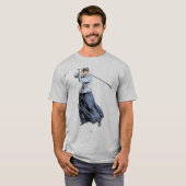 ヴィンテージ19世紀ゴルフクラブ付きゴルフ女性 Tシャツ (正面フル)