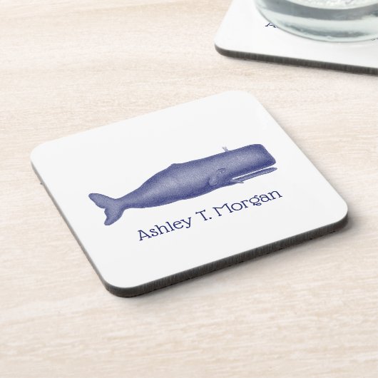 ヴィンテージ19世紀スタイルクジラ#1 Nブルー コースター (左側)