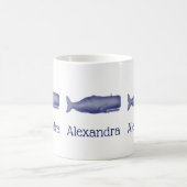 ヴィンテージ19世紀スタイルクジラ#1 Nブルー コーヒーマグカップ (中央)