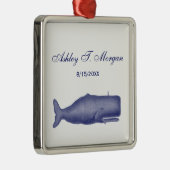 ヴィンテージ19世紀スタイルクジラ#1 Nブルー メタルオーナメント (右)