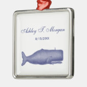 ヴィンテージ19世紀スタイルクジラ#1 Nブルー メタルオーナメント (左)