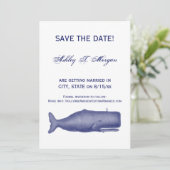 ヴィンテージ19世紀スタイルクジラ#1 Nブルー 招待状 (スタンド正面)