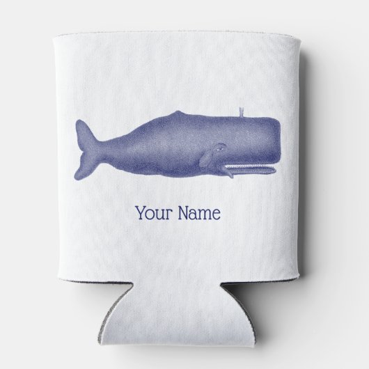 ヴィンテージ19世紀スタイルクジラ#1 Nブルー 缶クーラー (裏面)