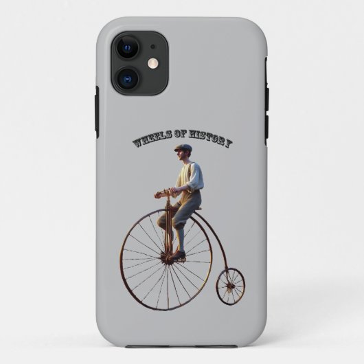 ヴィンテージ19世紀ハイホイールライダー付き自転車 Case-Mate iPhoneケース (裏面)