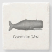 ヴィンテージ19世紀型鯨#1 N ストーンコースター (正面)