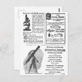 ヴィンテージ19世紀広告新聞おもしろいファブ ポストカード (正面/裏面)