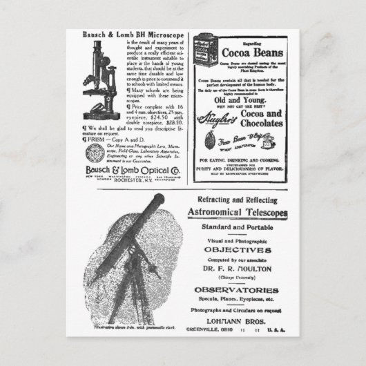 ヴィンテージ19世紀広告新聞おもしろいファブ ポストカード (正面)