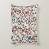 ヴィンテージ19世紀花柄ブルーグリーンレッド アクセントクッション (正面(垂直))
