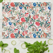 ヴィンテージ19世紀花柄ブルーグリーンレッド キッチンタオル (折り畳み)