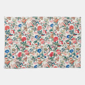 ヴィンテージ19世紀花柄ブルーグリーンレッド キッチンタオル (横)