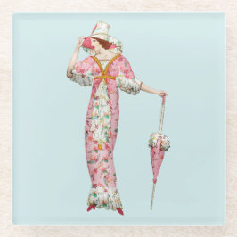 ヴィンテージ1900の女性 ガラスコースター