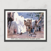 ヴィンテージ1900エジプトカイロコートヤードハナフィエ ポストカード (正面)