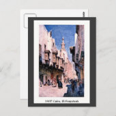 ヴィンテージ1900カイロエジプトエルフーヤテア通り ポストカード (正面/裏面)