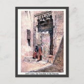 ヴィンテージ1900カイロエジプトハーレムの守護者 ポストカード (正面)