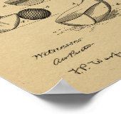 ヴィンテージ1900ゴルフクラブデザインパテントアートプリント ポスター (角)