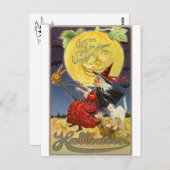 ヴィンテージ1900ストーリーブックハロウィーン魔術時間 ポストカード (正面/裏面)