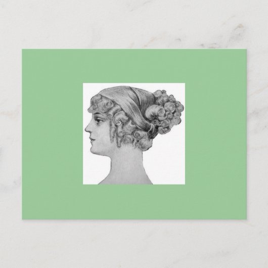 ヴィンテージ1900ヘアスタイルはがき ポストカード (正面)