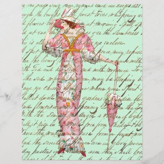 ヴィンテージ1900年の女性傘の古い脚本書 (正面)