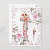 ヴィンテージ1900年代のバラ ポストカード (正面/裏面)