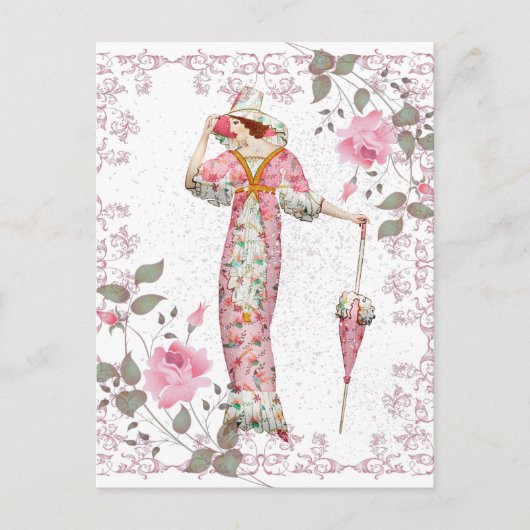 ヴィンテージ1900年代のバラ ポストカード (正面)