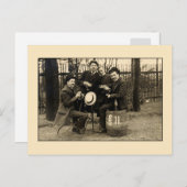 ヴィンテージ1900年代のビール飲み仲間の写真 ポストカード (正面/裏面)