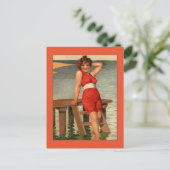 ヴィンテージ1900年代の非常に早いピンアップ女の子 ポストカード (スタンド正面)