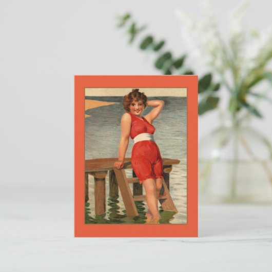 ヴィンテージ1900年代の非常に早いピンアップ女の子 ポストカード (スタンド正面)