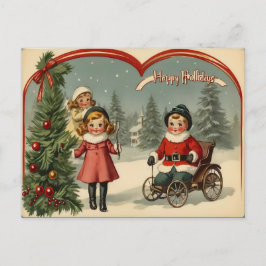 ヴィンテージ1900年代初めのクリスマスハッピーホリデー シーズンポストカード