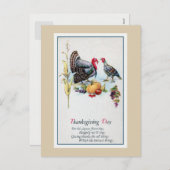 ヴィンテージ1900年代感謝祭，七面鳥，詩 シーズンポストカード (正面/裏面)