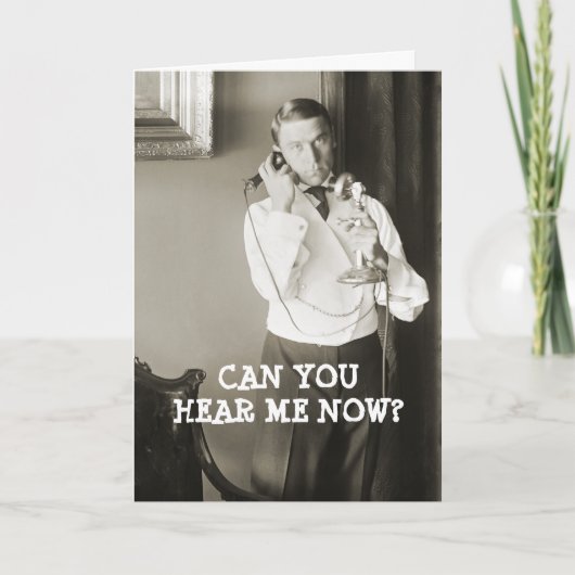 ヴィンテージ1900 PHOTO TELEPHONE MAN誕生日カードおもしろい カード (正面)