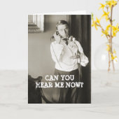 ヴィンテージ1900 PHOTO TELEPHONE MAN誕生日カードおもしろい カード (黄色い花)