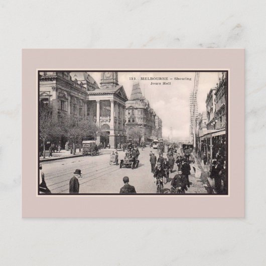 ヴィンテージ1900sメルボルンタウンホール ポストカード (正面)