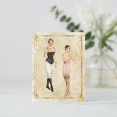 ヴィンテージ1900s下着ファッションイラストレーション ポストカード (スタンド正面)