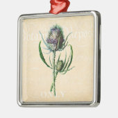 ヴィンテージ1902のスコットランド人のアザミのアンティークの野生の花 メタルオーナメント (左)