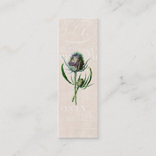 ヴィンテージ1902のスコットランド人のアザミの古い野生花 スキニー名刺 (正面)