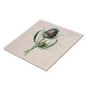 ヴィンテージ1902のスコットランド人のアザミの古い野生花 タイル (側面)