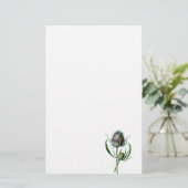 ヴィンテージ1902のスコットランド人のアザミの旧式な野生花 便箋 (スタンド正面)